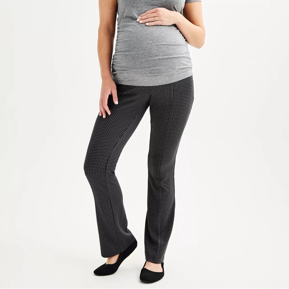NWT Sonoma Maternity Over-The-Belly Ponte Pants Black & Gray Size XXL
